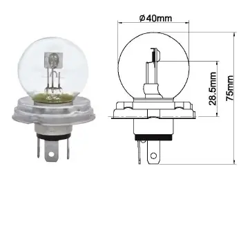AMPUL [12V. B-35 45/50W P45T - TABLALI UC FİŞLİ]