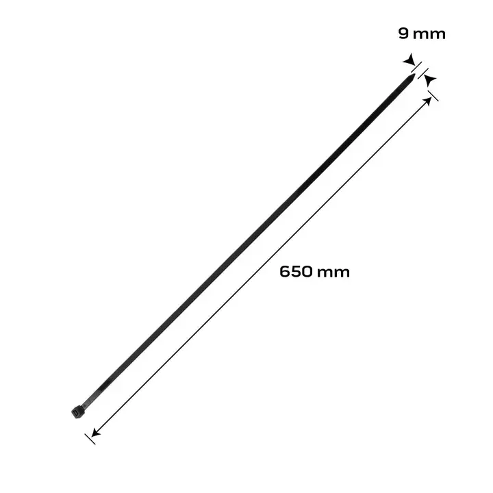 EXTREME kablo bağları 9,0 x 650 mm, siyah, 50 adet