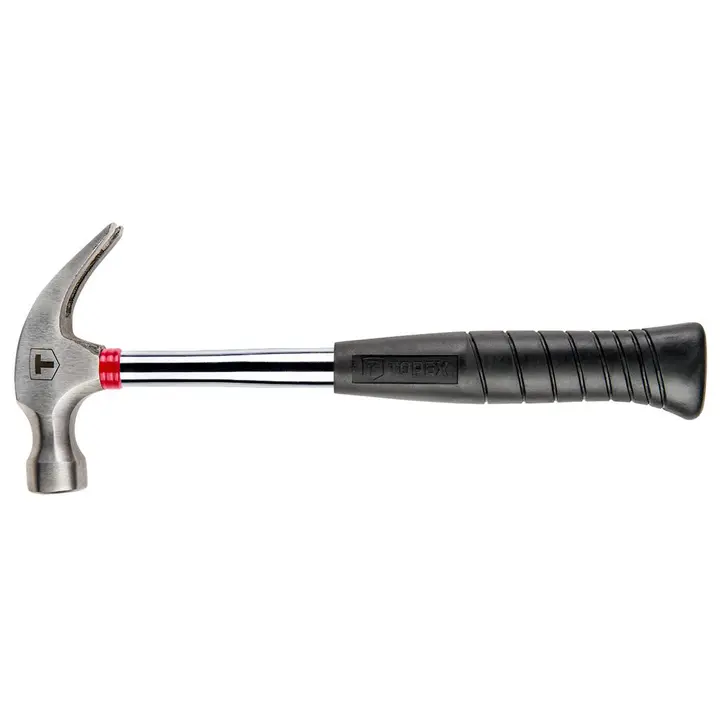 Pençeli çekiç 450g, sertleştirilmiş tüp sap, siyah tutamak, tam cilalı