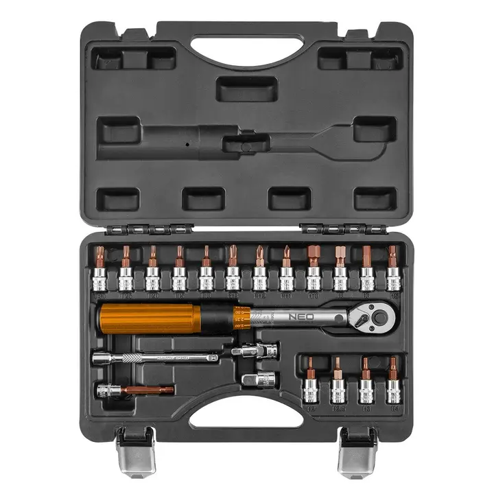Tork anahtarı 1/4, 5-25Nm, 21 parça set
