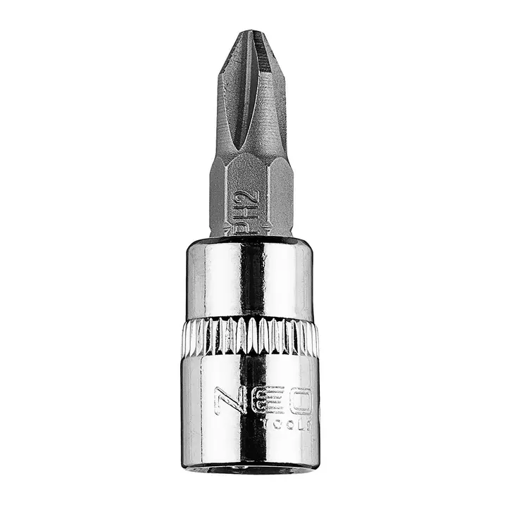 1/4 lokma üzerinde PH2 tornavida ucu, kısa, 37 mm