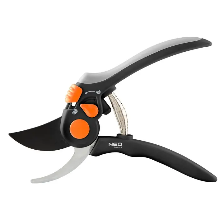 Bypass tipi bahçe makası 200 mm, 18 mm'ye kadar kesim çapı, ayarlanabilir bıçak aralığı
