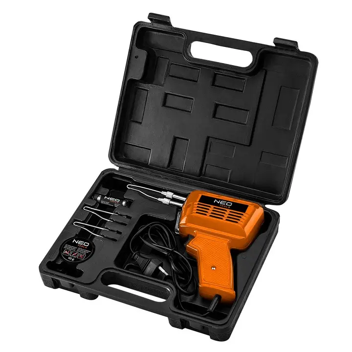 Transformatörlü havya 150W, aksesuarlarla birlikte çantada
