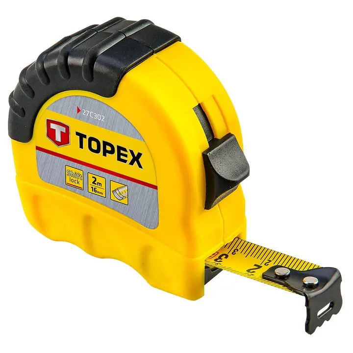 Sarılabilir çelik şerit metre 2 m x 16 mm, Shiftlock