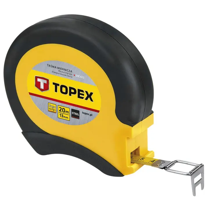 Çelik şerit metre 20m/13mm, ilave kanca
