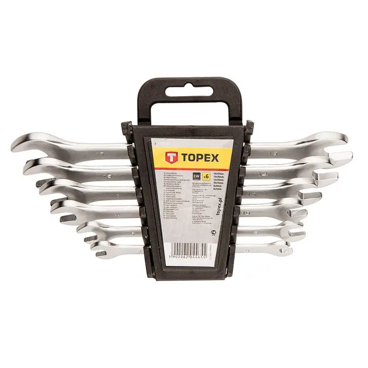Düz çift ağız anahtar 6-17 mm, 6 parça set