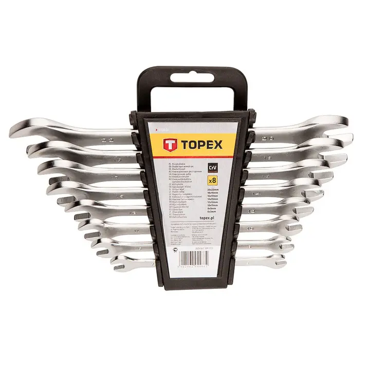 Düz çift ağız anahtar 6-22 mm, 8 parça set