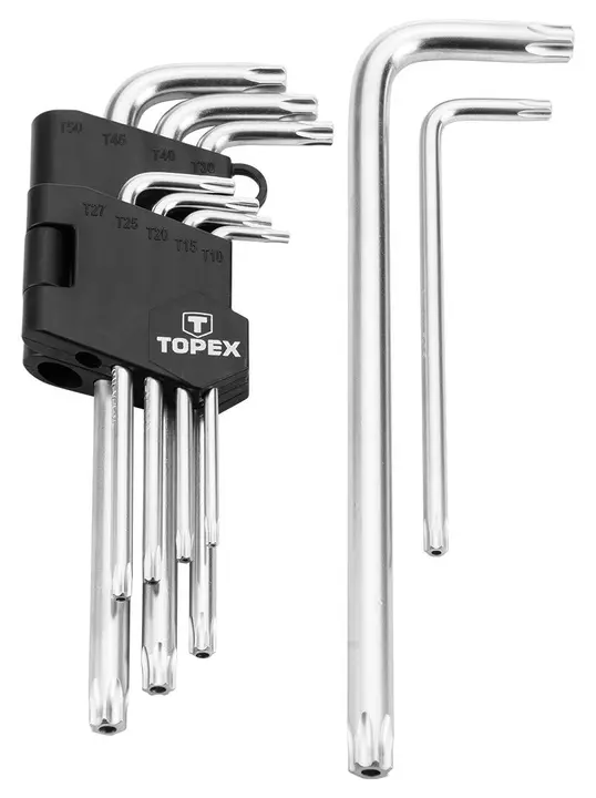 Torx anahtar T10-T50, 9 parça set, delikli