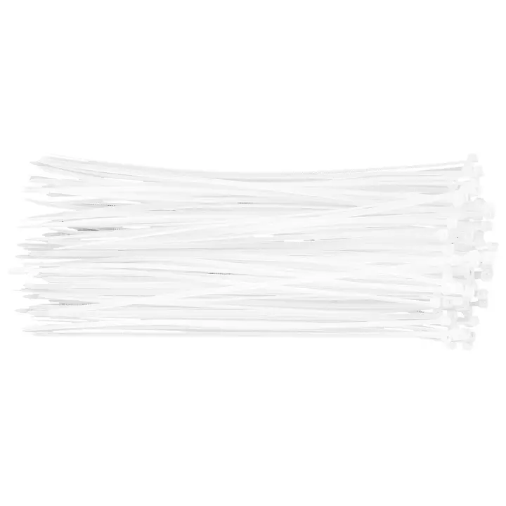 Kablo bağı 2,5 x 200 mm, beyaz, 100 adet