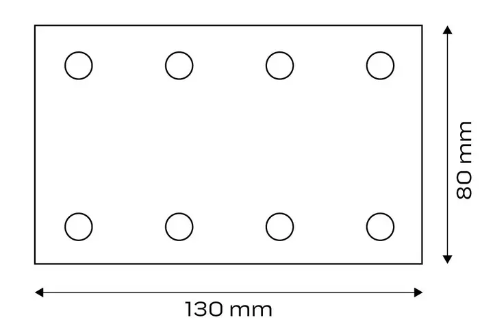 Cırt bantlı zımpara kağıdı, dikdörtgen 80 x 130 mm, P800, 5 adet, 04-623 için 8 delikli