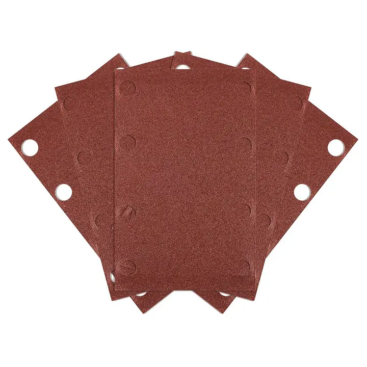 Cırt bantlı zımpara kağıdı, dikdörtgen 80 x 130 mm, P120, 5 adet, 04-623 için 8 delikli