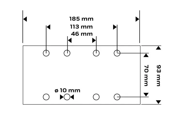Cırt bantlı zımpara kağıdı 93 x 185 mm, P60, 5 adet, 8 delikli