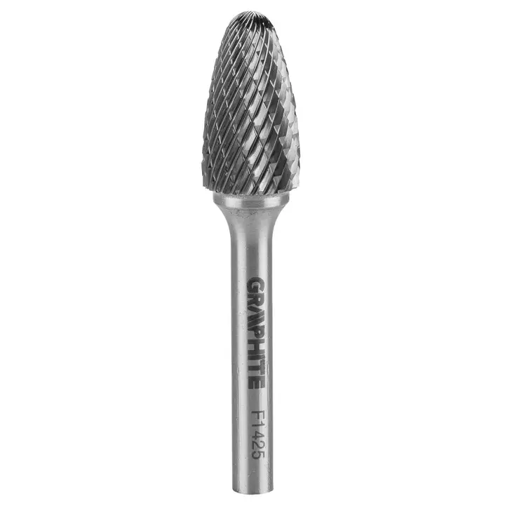 Metal freze ucu HM, tip F (sivri yuvarlatılmış (ojival)), 14 x 25 mm, şaft 6 x 45 mm