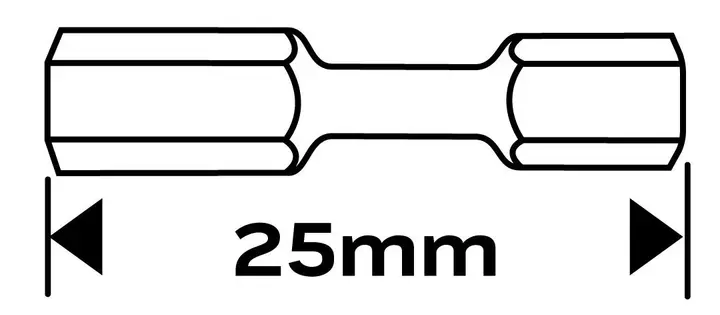 HEX6 x 25 mm darbeli uç, 2 adet