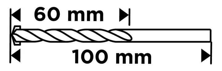Beton matkap ucu 6 x 100 mm, taşlanmış