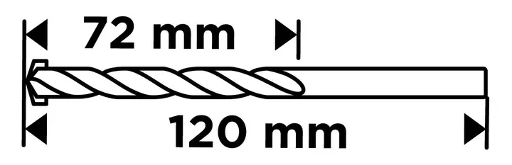 Beton matkap ucu 8 x 120 mm, taşlanmış