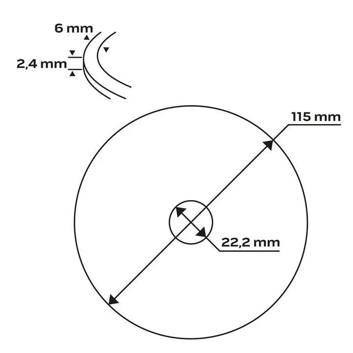 Elmas disk 115 x 22,2 mm, turbo dalga