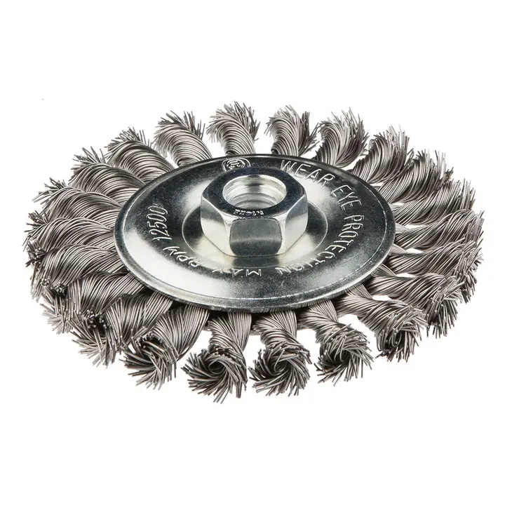 Tel çark fırça 115 mm x M14, INOX