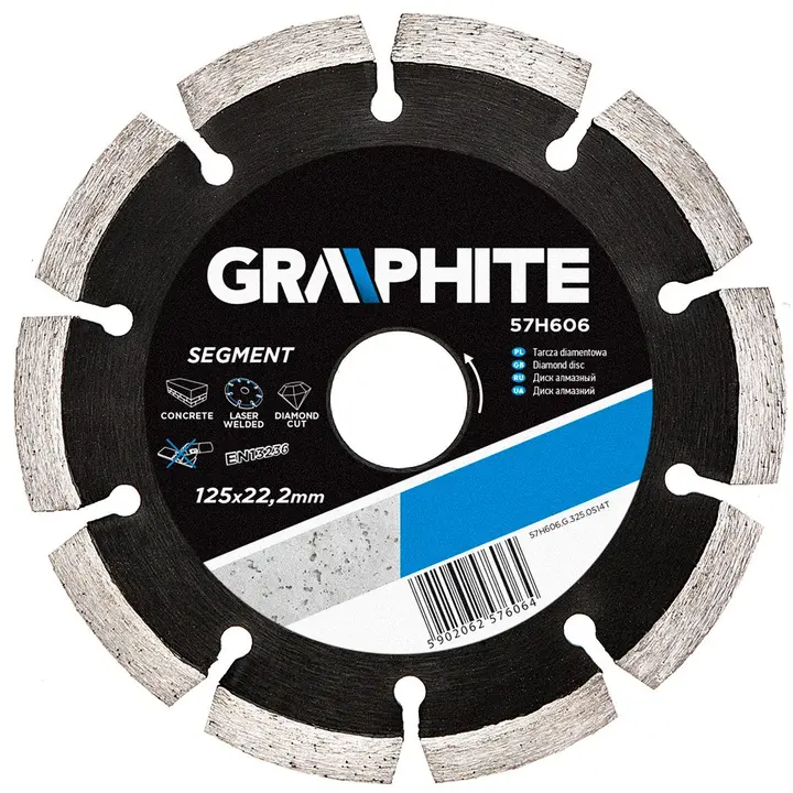 Elmas disk 125 x 22.2 mm, segmentli, lazer kaynaklı