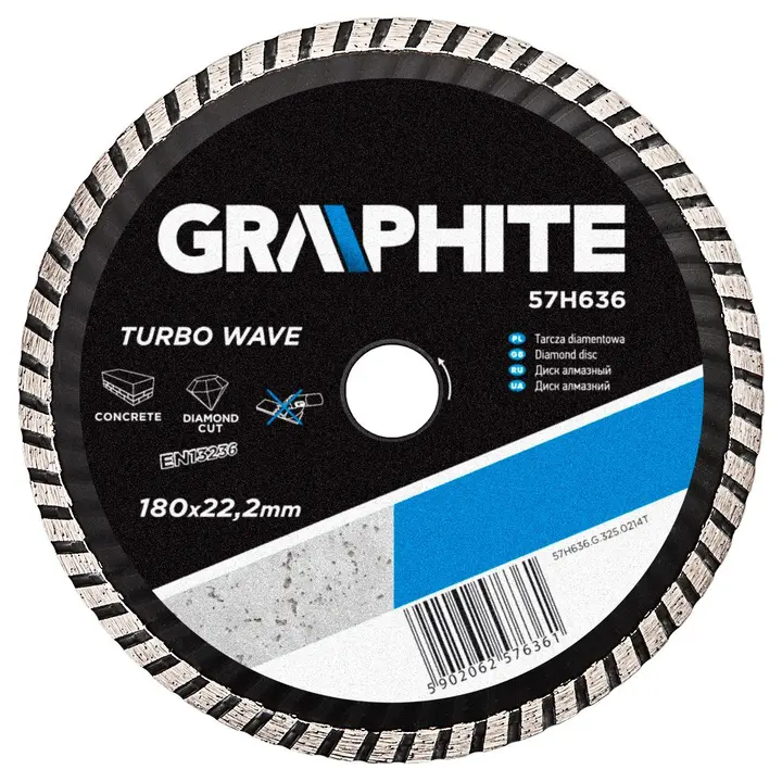 Elmas disk 180 x 22.2 mm, Turbo Wave