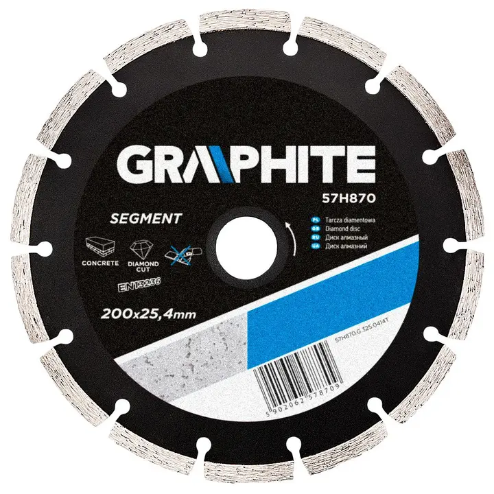 Elmas disk 200x25,4mm, segmentli