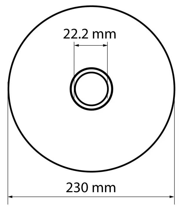 Kesme diski, korundum, metal için 230 x 2.0 x 22.2 mm, 41 A46-S-BF