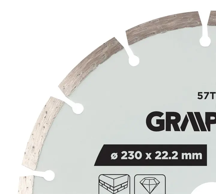 Segmentli elmas kesme diski, 230 x 22.2 mm, kuru ve ıslak