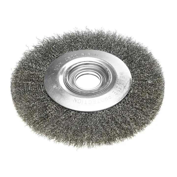 Tel çark fırça 200 x 32 mm, kıvrımlı tel, çelik
