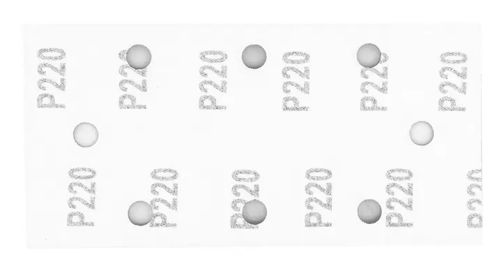 Zımpara kağıdı, cırt bantlı 93 x 185 mm, P220, 5 adet, 8 delikli