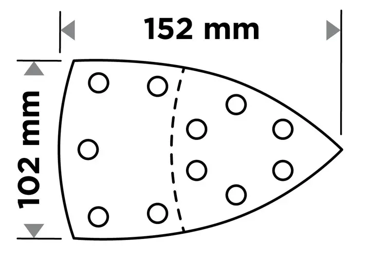 Zımpara kağıdı, cırt bantlı, iron 102 x 152 mm, P220, 5 adet, 11 delikli