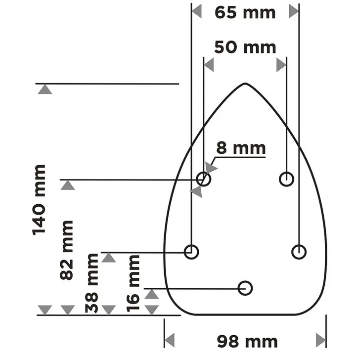Zımpara kağıdı, cırt bantlı, iron 98 x 140 mm, P150, 5 adet, 5 delikli