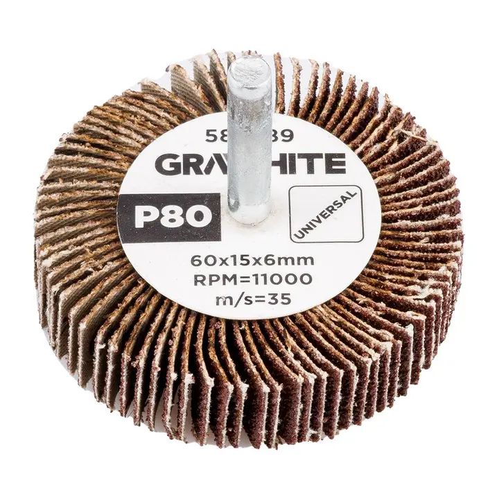 Saplı flap disk 60 x 15 x 6 mm, P