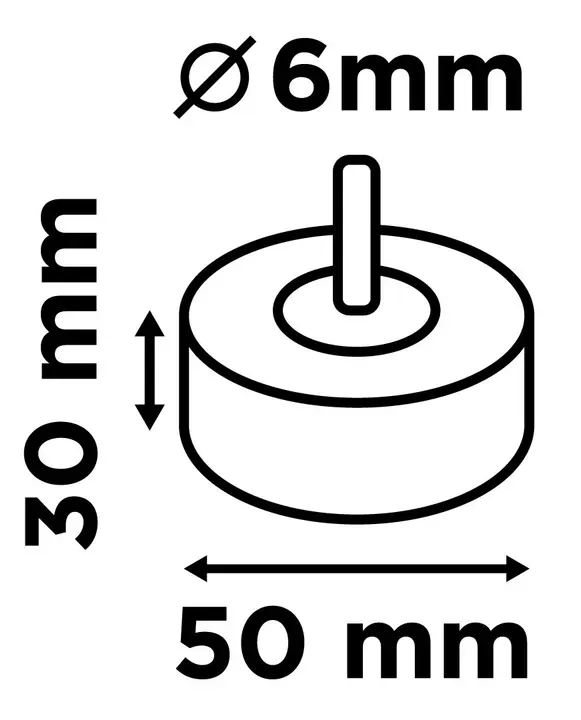 Saplı flap disk 50 x 30 x 6 mm, P