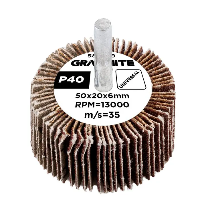 Saplı flap disk 50 x 20 x 6 mm, P40