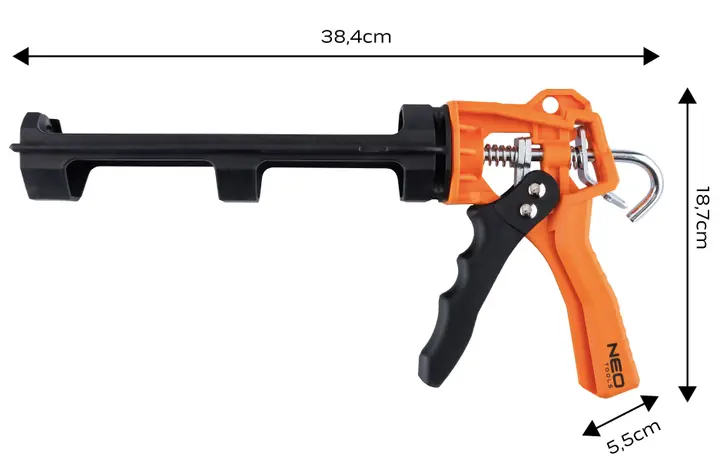 Silikon tüpleri ve kalın macunlar için sıkma tabancası 230mm