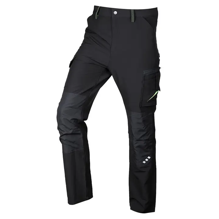 Mix&Match iş pantolonu, 4 yönlü esnek, siyah-yeşil