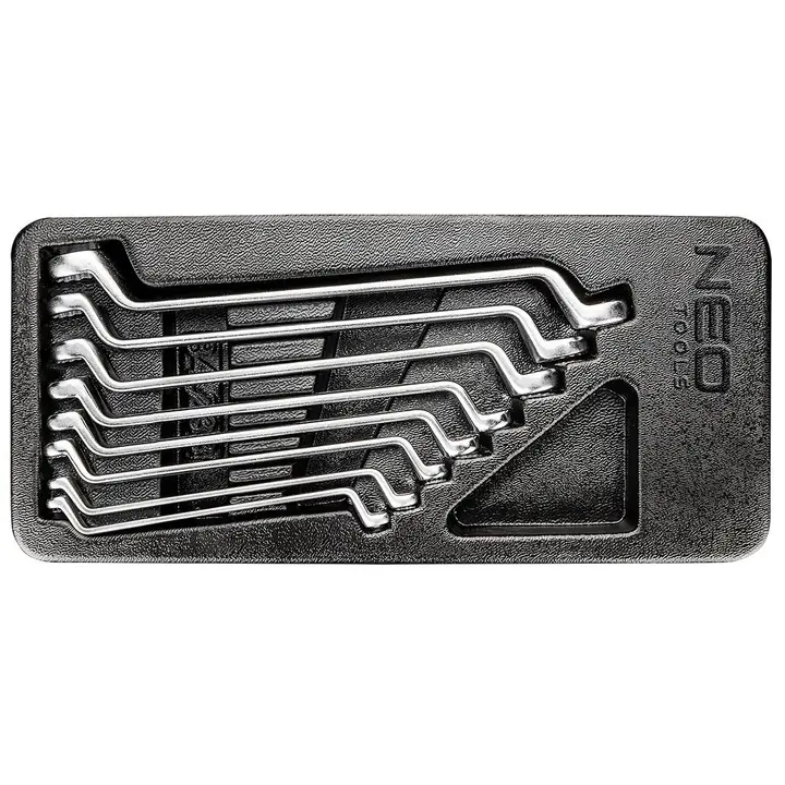 Ofset yıldız anahtarlar 6-22 mm, 8 parça set, tepsi