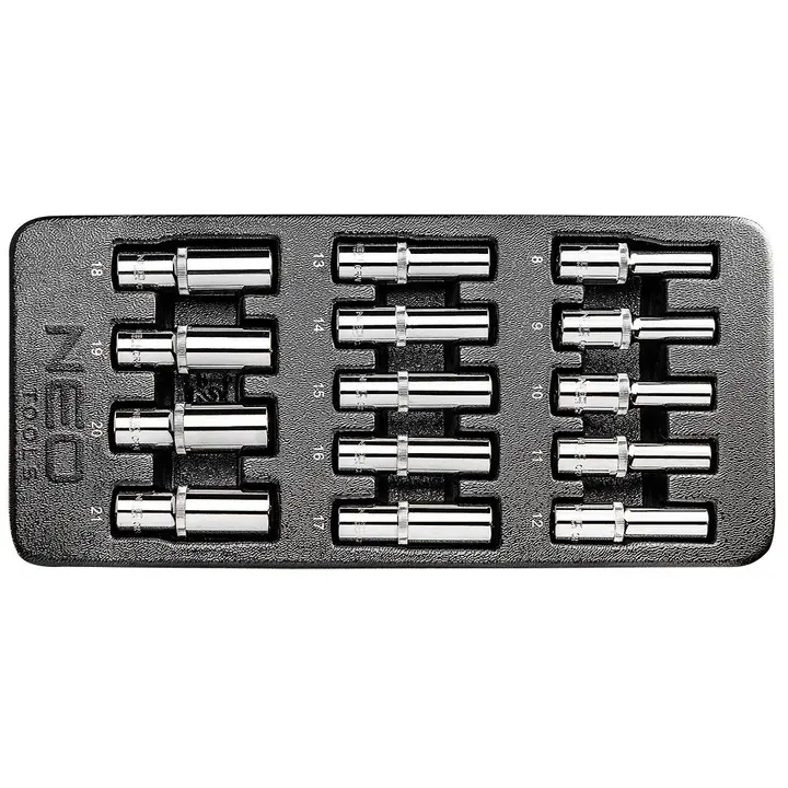Uzun lokmalar 1/2, 8-21 mm, 14 parça set