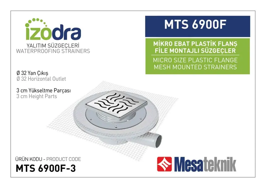 MTS 6900F Fileli Plastik Flanş Montajlı Süzgec Sistemleri Mikro Ebat