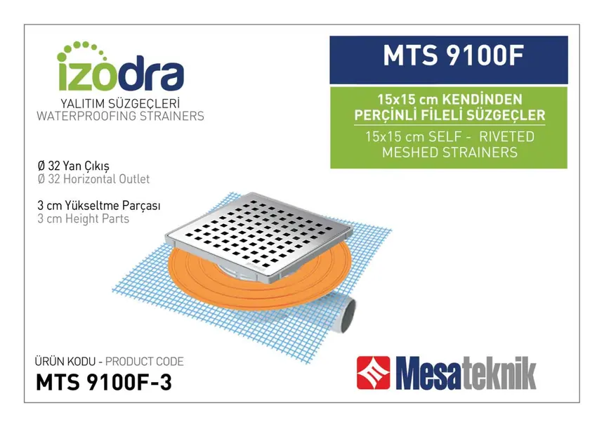 MTS 9100F Kendinden Percinli Fileli Suzgec Sistemleri 15 cm