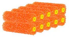 10'lu Gözenek 3 (Pore 3) Turuncu Mini Rulo Yünü Paketi, 11 cm